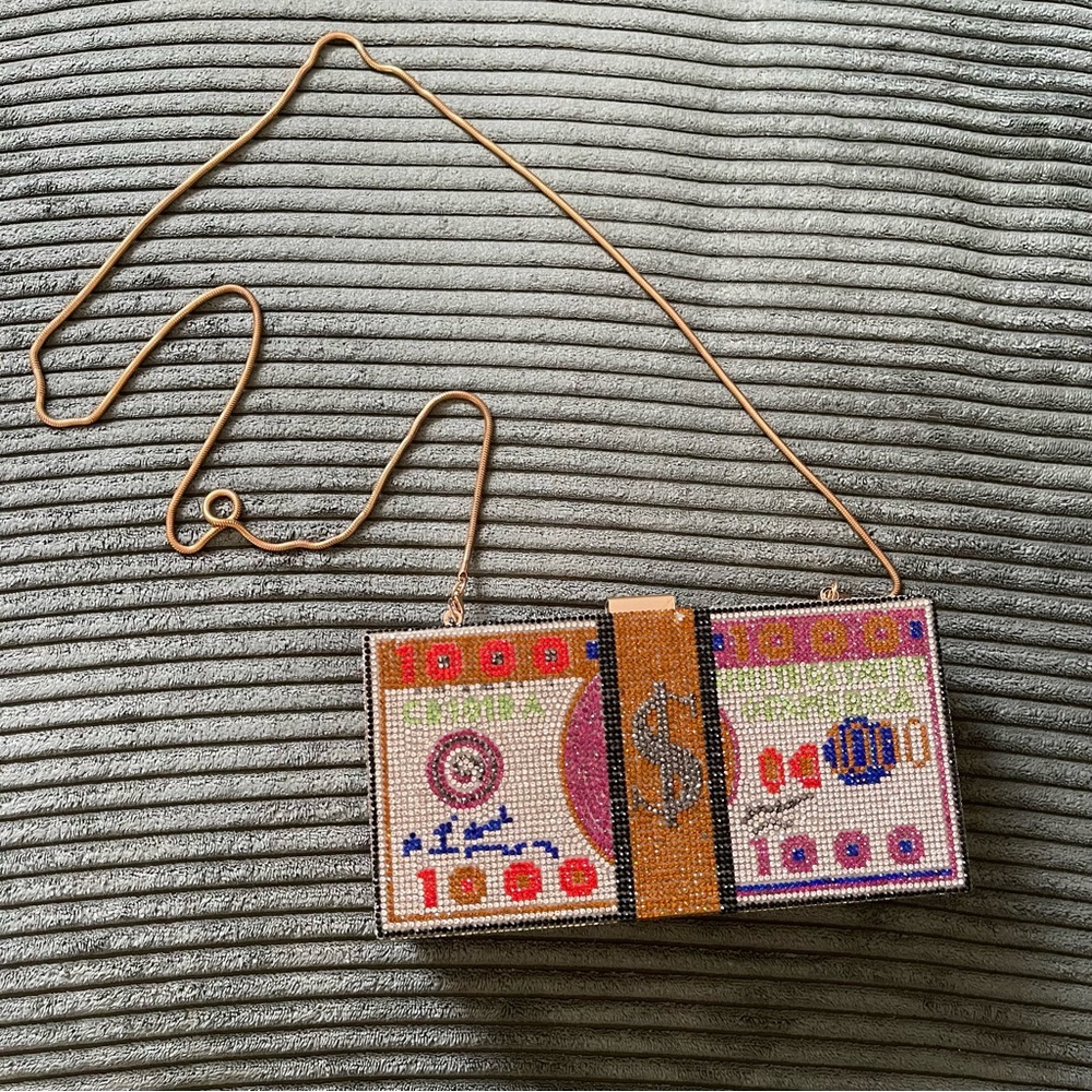Colorful money jeweled purse